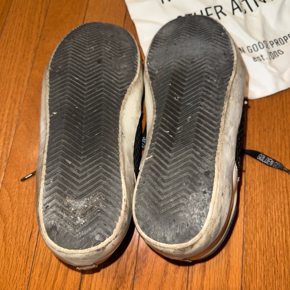 Golden Goose Black and White Lace-Up Sneakers - Picture 8 of 9